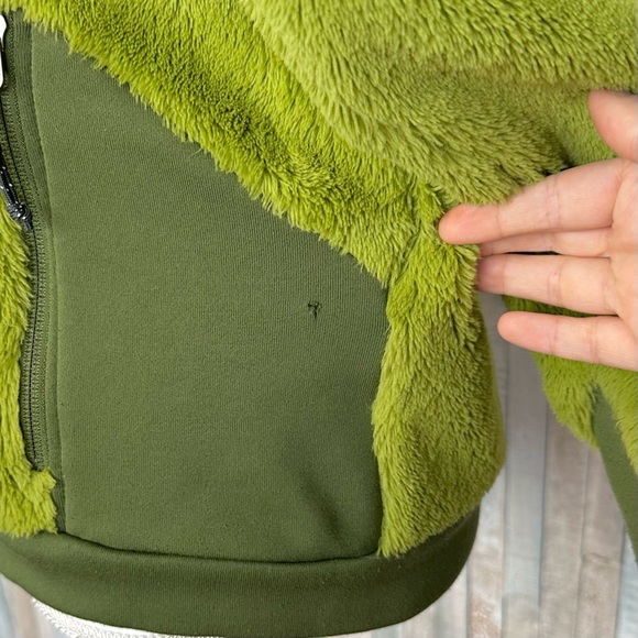 Mountain Hardwear S Monkey Fleece Full Zip Front Jacket High Pile Lime Green - Picture 7 of 10